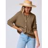 imageANRABESS Womens Cardigan Sweater Long Sleeve Button Down Lady Tweed Knit Jackets 2025 Fall OutfitsDeep Khaki
