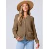 imageANRABESS Womens Cardigan Sweater Long Sleeve Button Down Lady Tweed Knit Jackets 2025 Fall OutfitsDeep Khaki