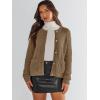 imageANRABESS Womens Cardigan Sweater Long Sleeve Button Down Lady Tweed Knit Jackets 2025 Fall OutfitsDeep Khaki