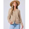 imageANRABESS Womens Cardigan Sweater Long Sleeve Button Down Lady Tweed Knit Jackets 2025 Fall OutfitsKhaki