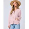 imageANRABESS Womens Cardigan Sweater Long Sleeve Button Down Lady Tweed Knit Jackets 2025 Fall OutfitsPink