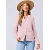 imageANRABESS Womens Cardigan Sweater Long Sleeve Button Down Lady Tweed Knit Jackets 2025 Fall OutfitsPink