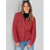 imageANRABESS Womens Cardigan Sweater Long Sleeve Button Down Lady Tweed Knit Jackets 2025 Fall OutfitsRed