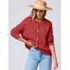 imageANRABESS Womens Cardigan Sweater Long Sleeve Button Down Lady Tweed Knit Jackets 2025 Fall OutfitsRed