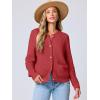 imageANRABESS Womens Cardigan Sweater Long Sleeve Button Down Lady Tweed Knit Jackets 2025 Fall OutfitsRed