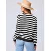 imageANRABESS Womens Cardigan Sweater Long Sleeve Button Down Lady Tweed Knit Jackets 2025 Fall OutfitsWhite Black Strip
