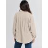 imageANRABESS Womens Corduroy Shacket Button Down Shirts Oversized Long Sleeve Casual Cardigan Jacket 2025 Fall Fashion ClothesBeige