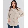 imageANRABESS Womens Corduroy Shacket Button Down Shirts Oversized Long Sleeve Casual Cardigan Jacket 2025 Fall Fashion ClothesBeige