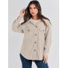 imageANRABESS Womens Corduroy Shacket Button Down Shirts Oversized Long Sleeve Casual Cardigan Jacket 2025 Fall Fashion ClothesBeige