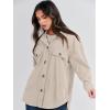 imageANRABESS Womens Corduroy Shacket Button Down Shirts Oversized Long Sleeve Casual Cardigan Jacket 2025 Fall Fashion ClothesBeige