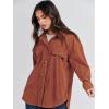 imageANRABESS Womens Corduroy Shacket Button Down Shirts Oversized Long Sleeve Casual Cardigan Jacket 2025 Fall Fashion ClothesCaramel