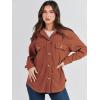 imageANRABESS Womens Corduroy Shacket Button Down Shirts Oversized Long Sleeve Casual Cardigan Jacket 2025 Fall Fashion ClothesCaramel