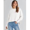 imageANRABESS Womens Cropped Sweaters Oversized Crewneck Long Batwing Sleeve Side Slit Ribbed Knit Pullover Tops 2025 Fall ClothesWhite