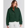 imageANRABESS Womens Fuzzy Fleece Jacket Fall Casual Long Sleeve Cropped Sherpa Button Down Shacket Coats Outwear With PocketsArmy Green