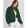 imageANRABESS Womens Fuzzy Fleece Jacket Fall Casual Long Sleeve Cropped Sherpa Button Down Shacket Coats Outwear With PocketsArmy Green