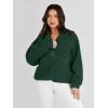 imageANRABESS Womens Fuzzy Fleece Jacket Fall Casual Long Sleeve Cropped Sherpa Button Down Shacket Coats Outwear With PocketsArmy Green