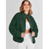 imageANRABESS Womens Fuzzy Fleece Jacket Fall Casual Long Sleeve Cropped Sherpa Button Down Shacket Coats Outwear With PocketsArmy Green