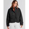 imageANRABESS Womens Fuzzy Fleece Jacket Fall Casual Long Sleeve Cropped Sherpa Button Down Shacket Coats Outwear With PocketsBlack