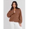 imageANRABESS Womens Fuzzy Fleece Jacket Fall Casual Long Sleeve Cropped Sherpa Button Down Shacket Coats Outwear With PocketsBrown