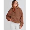 imageANRABESS Womens Fuzzy Fleece Jacket Fall Casual Long Sleeve Cropped Sherpa Button Down Shacket Coats Outwear With PocketsBrown