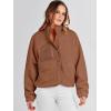 imageANRABESS Womens Fuzzy Fleece Jacket Fall Casual Long Sleeve Cropped Sherpa Button Down Shacket Coats Outwear With PocketsBrown