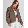 imageANRABESS Womens Fuzzy Fleece Jacket Fall Casual Long Sleeve Cropped Sherpa Button Down Shacket Coats Outwear With PocketsCoffee