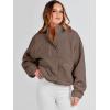 imageANRABESS Womens Fuzzy Fleece Jacket Fall Casual Long Sleeve Cropped Sherpa Button Down Shacket Coats Outwear With PocketsCoffee