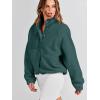 imageANRABESS Womens Fuzzy Fleece Jacket Fall Casual Long Sleeve Cropped Sherpa Button Down Shacket Coats Outwear With PocketsDark Green