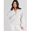 imageANRABESS Womens Fuzzy Fleece Jacket Fall Casual Long Sleeve Cropped Sherpa Button Down Shacket Coats Outwear With PocketsGray