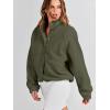 imageANRABESS Womens Fuzzy Fleece Jacket Fall Casual Long Sleeve Cropped Sherpa Button Down Shacket Coats Outwear With PocketsOlive