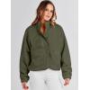 imageANRABESS Womens Fuzzy Fleece Jacket Fall Casual Long Sleeve Cropped Sherpa Button Down Shacket Coats Outwear With PocketsOlive