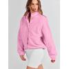 imageANRABESS Womens Fuzzy Fleece Jacket Fall Casual Long Sleeve Cropped Sherpa Button Down Shacket Coats Outwear With PocketsPink