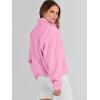 imageANRABESS Womens Fuzzy Fleece Jacket Fall Casual Long Sleeve Cropped Sherpa Button Down Shacket Coats Outwear With PocketsPink