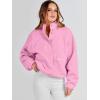 imageANRABESS Womens Fuzzy Fleece Jacket Fall Casual Long Sleeve Cropped Sherpa Button Down Shacket Coats Outwear With PocketsPink