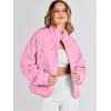 imageANRABESS Womens Fuzzy Fleece Jacket Fall Casual Long Sleeve Cropped Sherpa Button Down Shacket Coats Outwear With PocketsPink