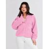 imageANRABESS Womens Fuzzy Fleece Jacket Fall Casual Long Sleeve Cropped Sherpa Button Down Shacket Coats Outwear With PocketsPink