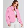 imageANRABESS Womens Fuzzy Fleece Jacket Fall Casual Long Sleeve Cropped Sherpa Button Down Shacket Coats Outwear With PocketsPink
