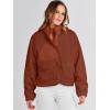 imageANRABESS Womens Fuzzy Fleece Jacket Fall Casual Long Sleeve Cropped Sherpa Button Down Shacket Coats Outwear With PocketsRust
