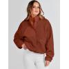 imageANRABESS Womens Fuzzy Fleece Jacket Fall Casual Long Sleeve Cropped Sherpa Button Down Shacket Coats Outwear With PocketsRust