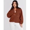 imageANRABESS Womens Fuzzy Fleece Jacket Fall Casual Long Sleeve Cropped Sherpa Button Down Shacket Coats Outwear With PocketsRust