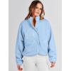 imageANRABESS Womens Fuzzy Fleece Jacket Fall Casual Long Sleeve Cropped Sherpa Button Down Shacket Coats Outwear With PocketsSky