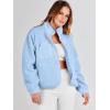 imageANRABESS Womens Fuzzy Fleece Jacket Fall Casual Long Sleeve Cropped Sherpa Button Down Shacket Coats Outwear With PocketsSky