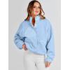 imageANRABESS Womens Fuzzy Fleece Jacket Fall Casual Long Sleeve Cropped Sherpa Button Down Shacket Coats Outwear With PocketsSky