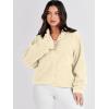 imageANRABESS Womens Fuzzy Fleece Jacket Fall Casual Long Sleeve Cropped Sherpa Button Down Shacket Coats Outwear With PocketsYellow
