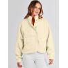 imageANRABESS Womens Fuzzy Fleece Jacket Fall Casual Long Sleeve Cropped Sherpa Button Down Shacket Coats Outwear With PocketsYellow