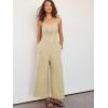 imageANRABESS Womens Jumpsuit Summer Beach Vacation Romper 2025 V Neck Sleevelsee Spaghetti Strap Cutout Linen Wide Leg ClothesApricot