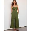 imageANRABESS Womens Jumpsuit Summer Beach Vacation Romper 2025 V Neck Sleevelsee Spaghetti Strap Cutout Linen Wide Leg ClothesArmy Green