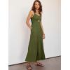 imageANRABESS Womens Jumpsuit Summer Beach Vacation Romper 2025 V Neck Sleevelsee Spaghetti Strap Cutout Linen Wide Leg ClothesArmy Green