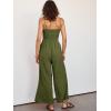 imageANRABESS Womens Jumpsuit Summer Beach Vacation Romper 2025 V Neck Sleevelsee Spaghetti Strap Cutout Linen Wide Leg ClothesArmy Green