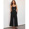imageANRABESS Womens Jumpsuit Summer Beach Vacation Romper 2025 V Neck Sleevelsee Spaghetti Strap Cutout Linen Wide Leg ClothesBlack